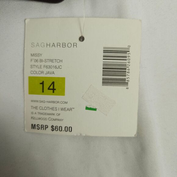 NWT Vintage Sag Harbor Stretch Womens Size 14 Brown Two Button Blazer Jacket - Picture 4 of 9